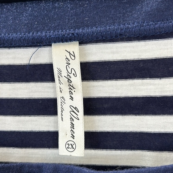 Perception NWT Nautical Navy/White Stripe T-Shirt Sz 2x - Picture 3 of 10